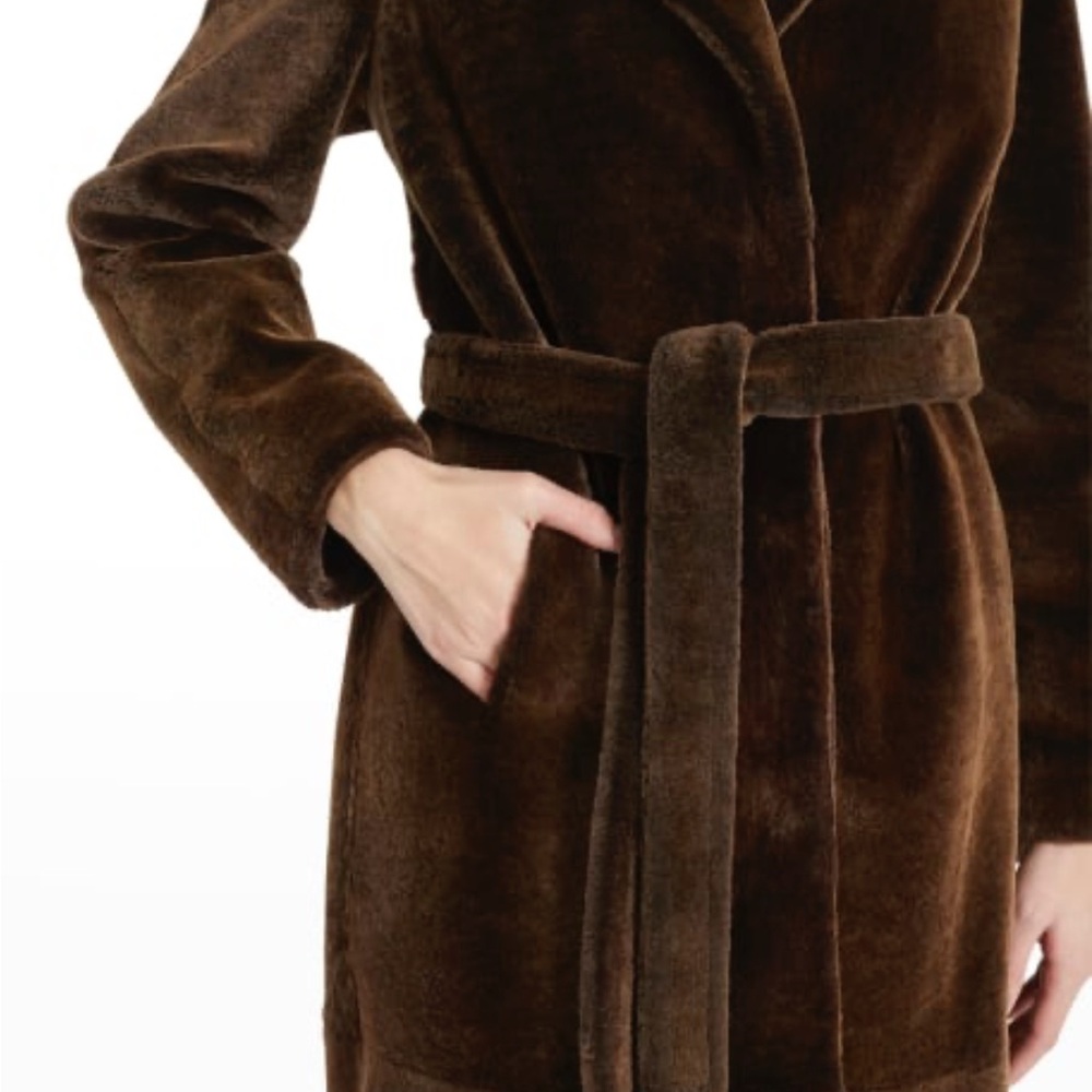 Yves Salomon shearling lamb coat Size38 or M. Olive color. Like new with tag. - Picture 12 of 12